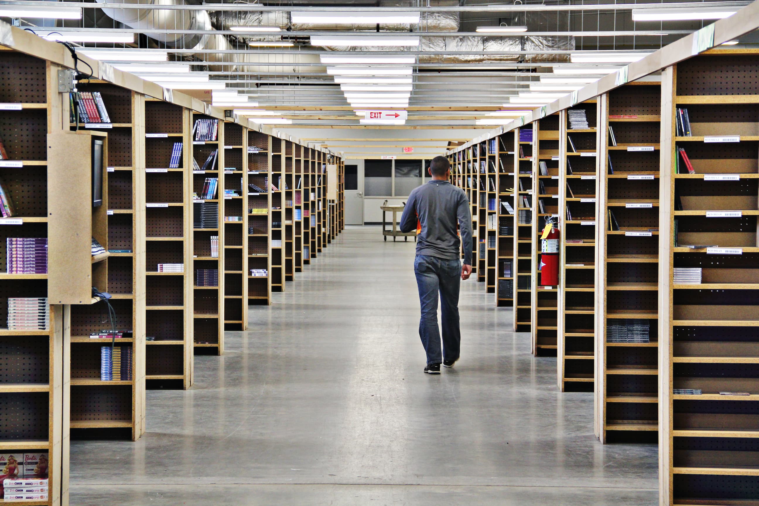 Physical media shelving
